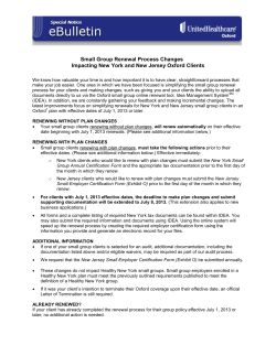 Small Group Renewal Process Changes Impacting New York and