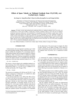 Effects of Space Velocity on Methanol Synthesis from CO2/CO/H2