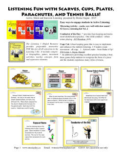 Listening Fun with Scarves, Cups, Plates, Parachutes, and Tennis