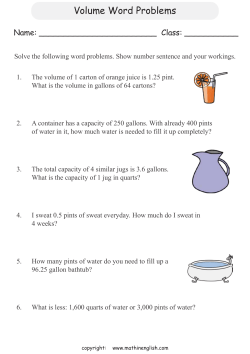 Volume Word Problems