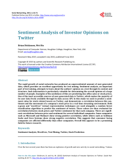 Sentiment Analysis of Investor Opinions on Twitter