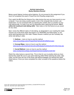 Activity Instructions Becky Samitore