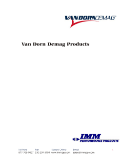 Van Dorn Demag Products - IMM Performance Products