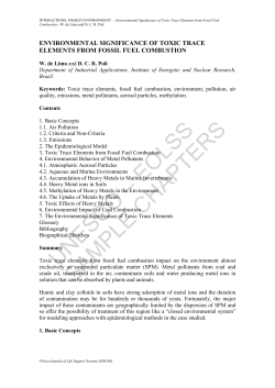 Environmental Significance of Toxic Trace Elements from