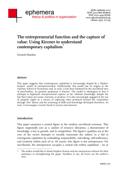The entrepreneurial function and the capture of value