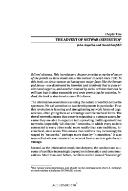 the advent of netwar (revisited)1