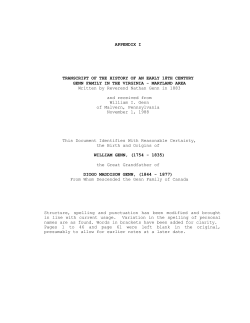APPENDIX I TRANSCRIPT OF THE HISTORY OF AN EARLY 18TH