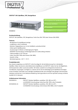 DIGITUS&reg; LWL-Splei&szlig;box, 2HE, Basisgeh&auml;use Kurzbeschreibung