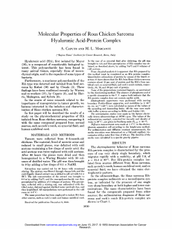 Molecular Properties of Rous Chicken Sarcoma
