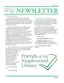 NEWSLETTER - Maplewood Library