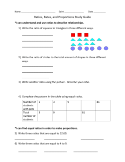 Ratios, Rates, and Proportions Study Guide