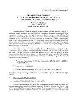 suing the scoundrels! civil actions against municipal officials for