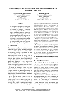 Pre-Reordering for Machine Translation Using Transition