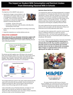 The Impact on Student Milk Consumption and Nutrient Intakes From