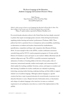 The Secret Language of Art Education: Academic Language and