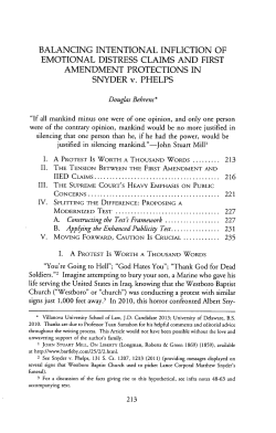 Balancing Intentional Infliction of Emotional Distress Claims and