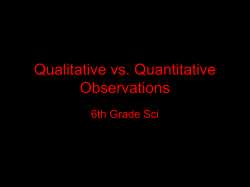 Qualitative vs. Quantitative Observations