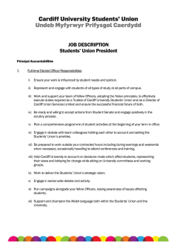 JOB DESCRIPTION Students` Union President