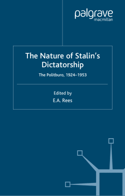 The Nature of Stalin`s Dictatorship: The Politburo, 1924 - e