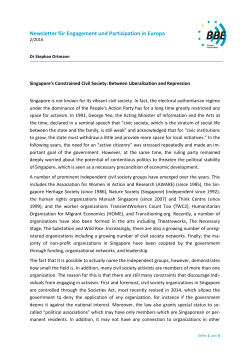 Singapore`s Constrained Civil Society