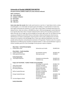 University of Guelph ARBORETUM MOTHS