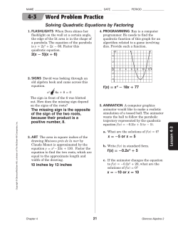 Factor Word Problems