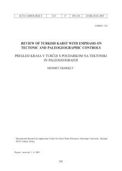 322 Review of Turkish karst with emphasis on tectonic and