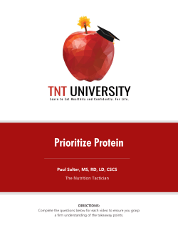 Prioritize Protein - Carbohydrate Confidence Course