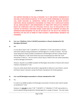 Page 1 of 22 SAAMI FAQs - Public THE CONTENT PROVIDED IN