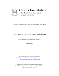 John Geanakoplos William R. Zame [20130919] Collateral Equilibrium