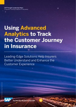 Using Advanced Analytics to Track the Customer Journey in Insurance