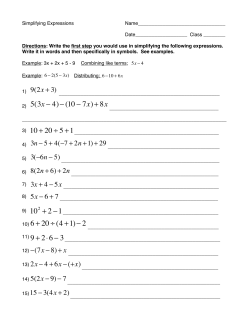 Simplifying expressions worksheet 2