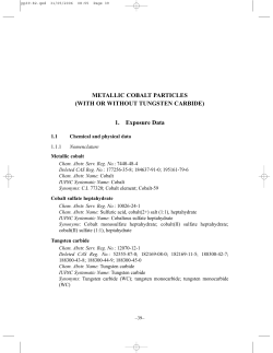 METALLIC COBALT PARTICLES (WITH OR WITHOUT TUNGSTEN