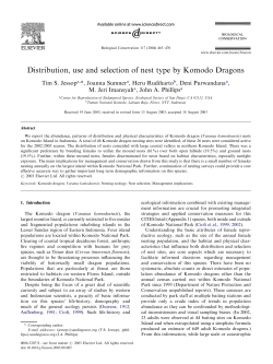Distribution, use and selection of nest type by Komodo Dragons