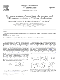 New reactivity patterns of copper(I) and other transition metal NHC