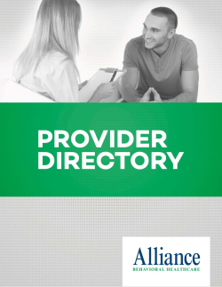 Provider Directory - Alliance Behavioral Healthcare