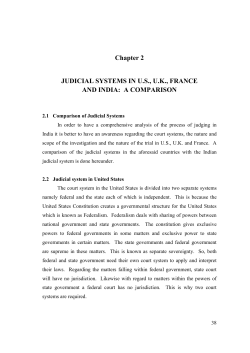 Chapter 2 JUDICIAL SYSTEMS IN US, UK, FRANCE