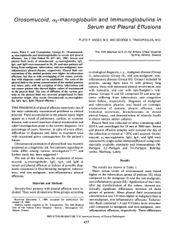 Orosomucoid, a2-macroglobulin and Immunoglobulins in Serum