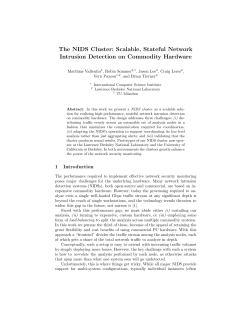 The NIDS Cluster: Scalable, Stateful Network Intrusion Detection on