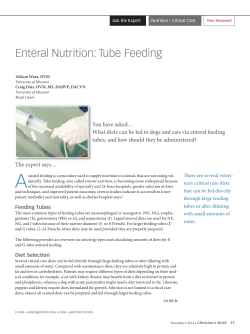 Enteral Nutrition: Tube Feeding