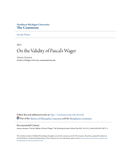 On the Validity of Pascal`s Wager - NMU Commons