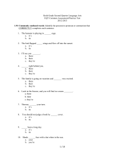 Sixth Grade Second Quarter Language Arts