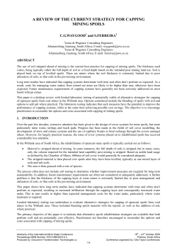 A Review of the Current Strategy for Capping Mining Spoils