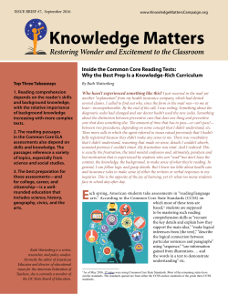 Read More - Knowledge Matters Campaign
