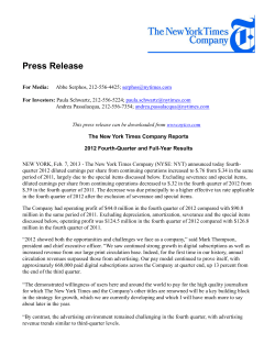 Press Release Q4 2012 r192