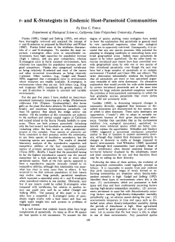 r- and K-Strategists in Endemic Host