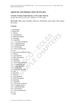 Growth and Production of Pulses
