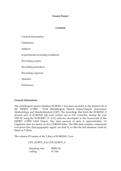 French Project - UCL Phonetics and Linguistics
