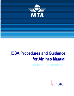 IOSA Procedures and Guidance for Airlines Manual