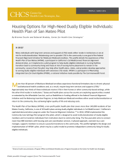 Health Plan of San Mateo Pilot - Center for Health Care Strategies